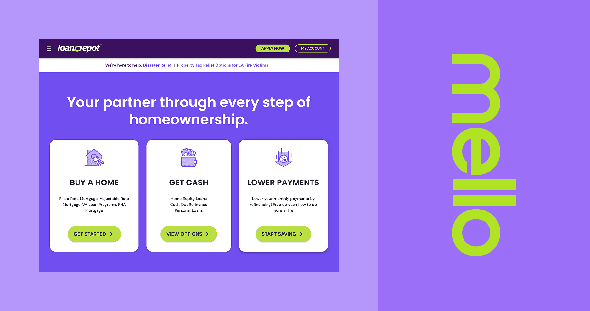 loanDepot platform features - desktop
