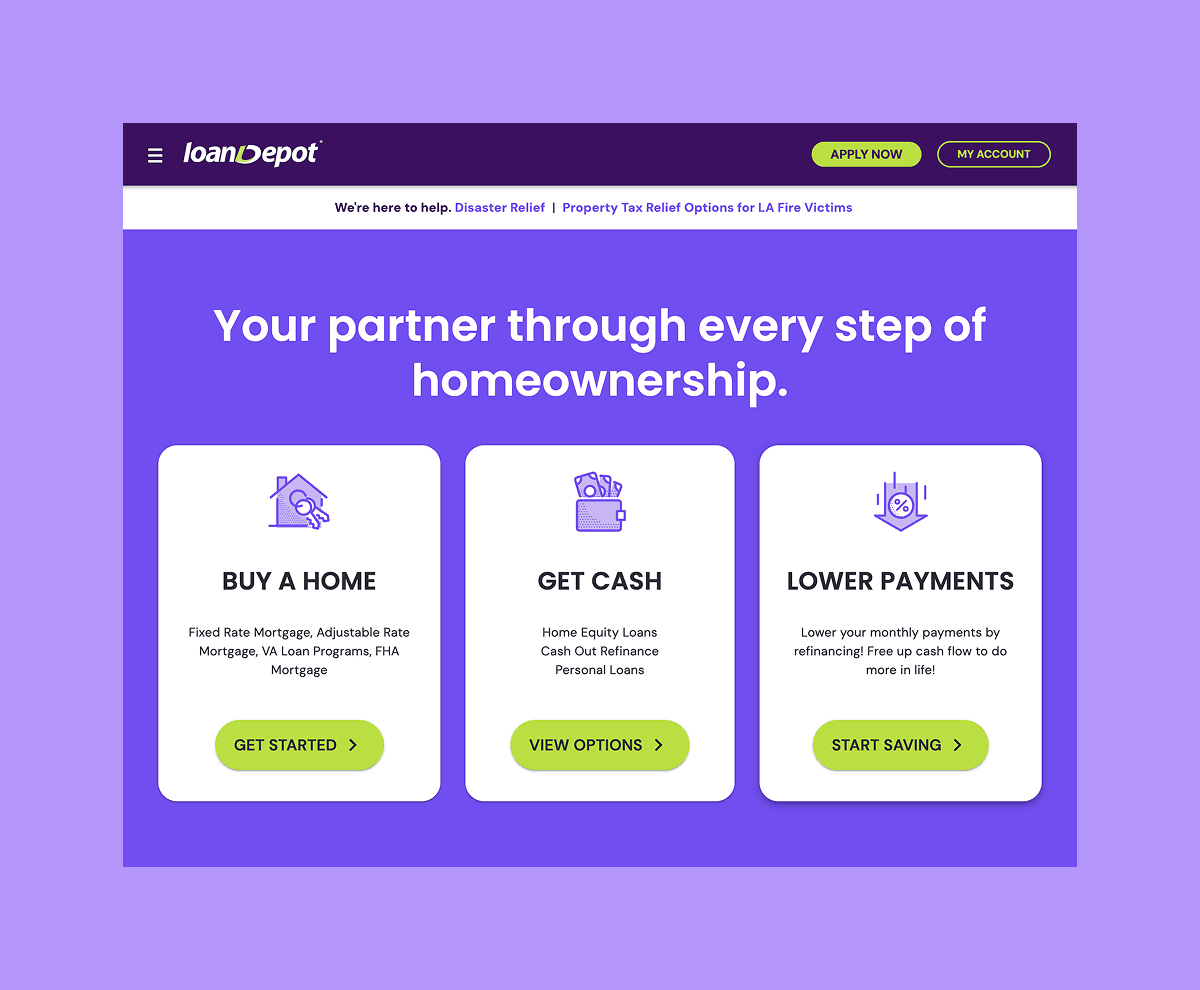 loanDepot platform features - mobile